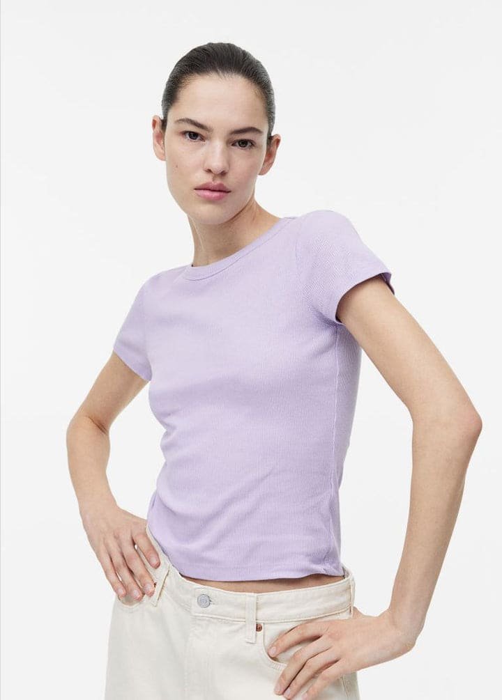 Ribbed modal T-shirt